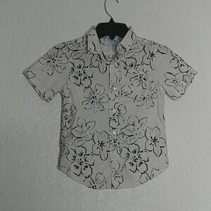 Cat & Jack Tropical Hawaiian Style Button Front Floral Shirt Size S (6/7)